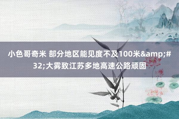 小色哥奇米 部分地区能见度不及100米&#32;大雾致江苏多地高速公路顽固