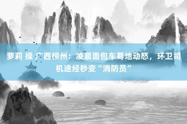 萝莉 操 广西柳州：凌晨面包车蓦地动怒，环卫司机途经秒变“消防员”
