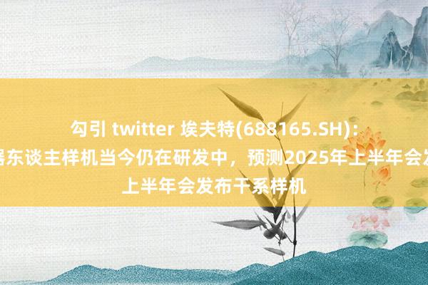 勾引 twitter 埃夫特(688165.SH)：东谈主形机器东谈主样机当今仍在研发中，预测2025年上半年会发布干系样机