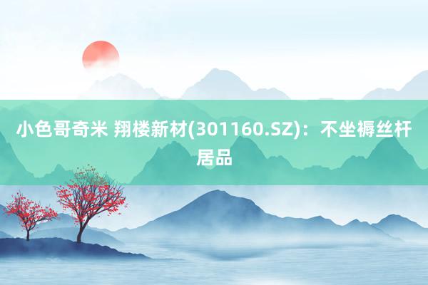 小色哥奇米 翔楼新材(301160.SZ)：不坐褥丝杆居品