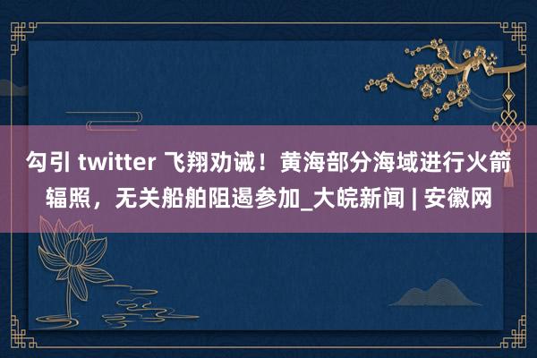 勾引 twitter 飞翔劝诫！黄海部分海域进行火箭辐照，无关船舶阻遏参加_大皖新闻 | 安徽网