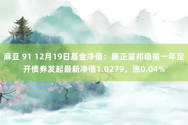 麻豆 91 12月19日基金净值：廉正富邦稳禧一年定开债券发起最新净值1.0279，涨0.04%