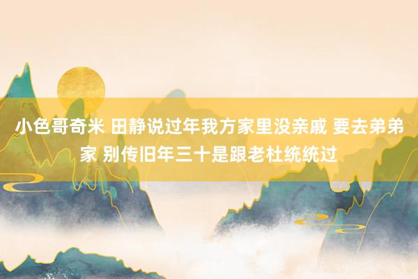 小色哥奇米 田静说过年我方家里没亲戚 要去弟弟家 别传旧年三十是跟老杜统统过