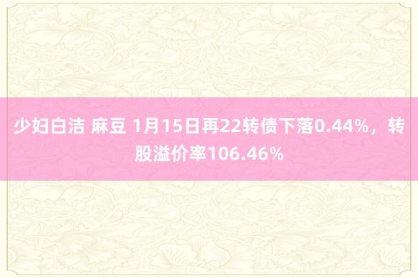 少妇白洁 麻豆 1月15日再22转债下落0.44%，转股溢价率106.46%