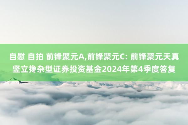 自慰 自拍 前锋聚元A,前锋聚元C: 前锋聚元天真竖立搀杂型证券投资基金2024年第4季度答复