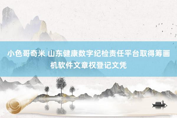 小色哥奇米 山东健康数字纪检责任平台取得筹画机软件文章权登记文凭