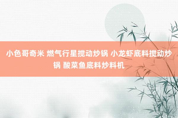 小色哥奇米 燃气行星搅动炒锅 小龙虾底料搅动炒锅 酸菜鱼底料炒料机