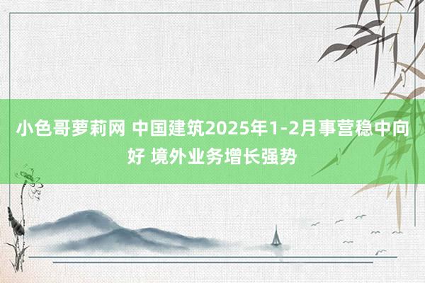 小色哥萝莉网 中国建筑2025年1-2月事营稳中向好 境外业务增长强势