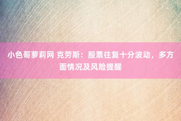 小色哥萝莉网 克劳斯：股票往复十分波动，多方面情况及风险提醒