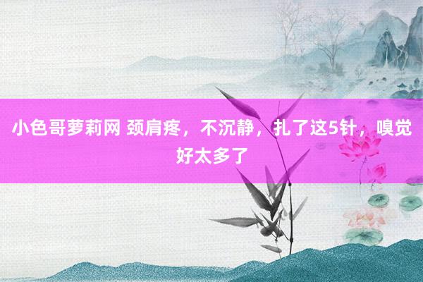 小色哥萝莉网 颈肩疼，不沉静，扎了这5针，嗅觉好太多了