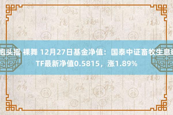 抱头摇 裸舞 12月27日基金净值：国泰中证畜牧生息ETF最新净值0.5815，涨1.89%