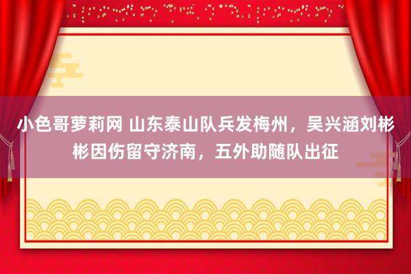 小色哥萝莉网 山东泰山队兵发梅州，吴兴涵刘彬彬因伤留守济南，五外助随队出征