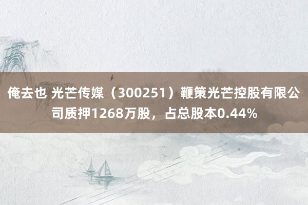 俺去也 光芒传媒（300251）鞭策光芒控股有限公司质押1268万股，占总股本0.44%