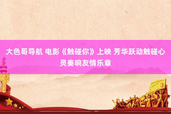大色哥导航 电影《触碰你》上映 芳华跃动触碰心灵奏响友情乐章