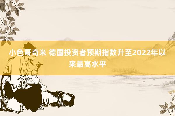 小色哥奇米 德国投资者预期指数升至2022年以来最高水平