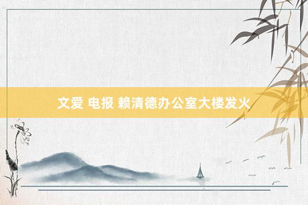 文爱 电报 赖清德办公室大楼发火